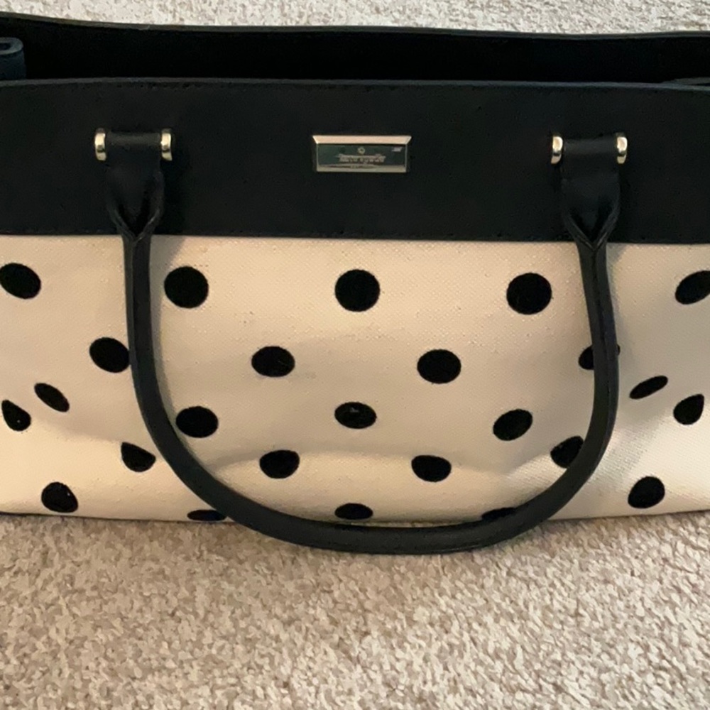 Kate Spade Black and White Polka Dot Tote Bag